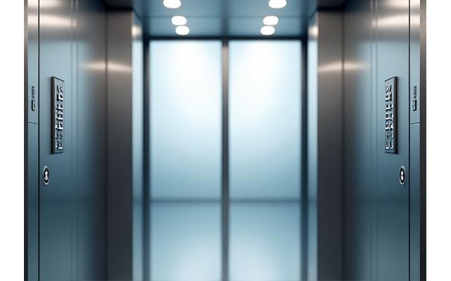 Modern, spacious elevator with a 'universal access' symbol on its exterior, representing barrier-free entry to all levels of the CN Tower.