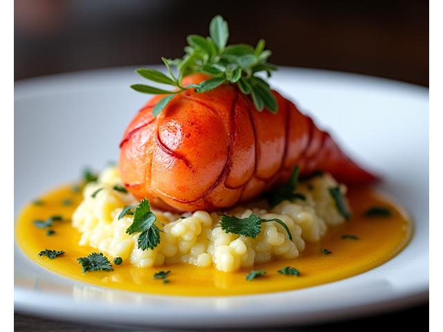 Exquisite plated lobster dish