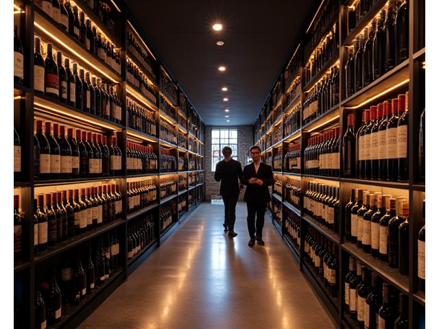 Vast display of wine bottles in 360 Restaurant's award-winning cellar