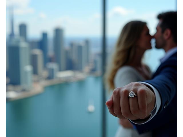 Couple engaged at CN Tower
