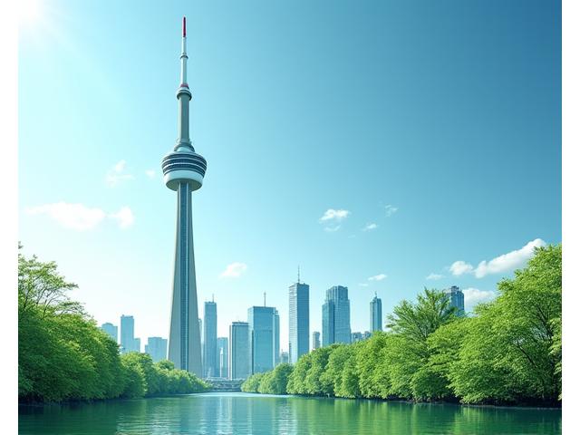 CN Tower with solar panels or green infrastructure